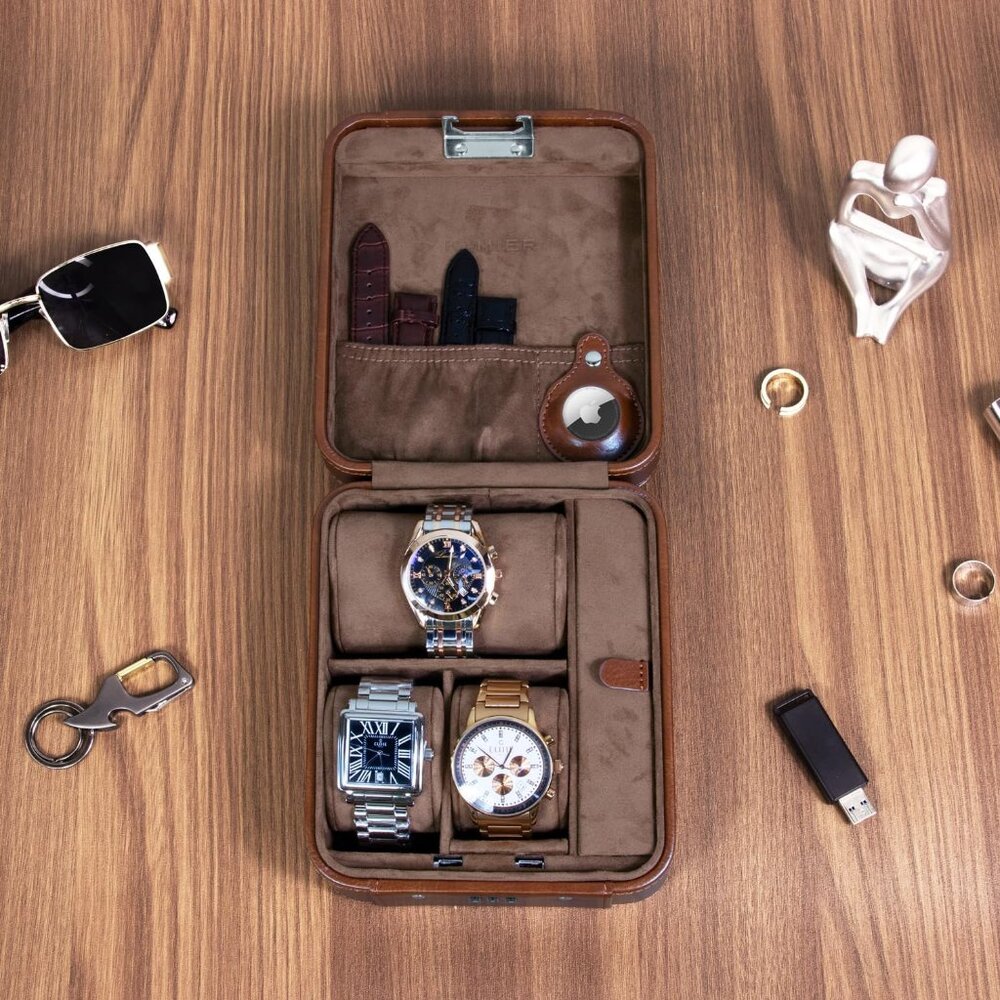 Watch Case with Combination Lock - 4 Watch Storage and Jewelry Organizer - Watch - Picture 2 of 7